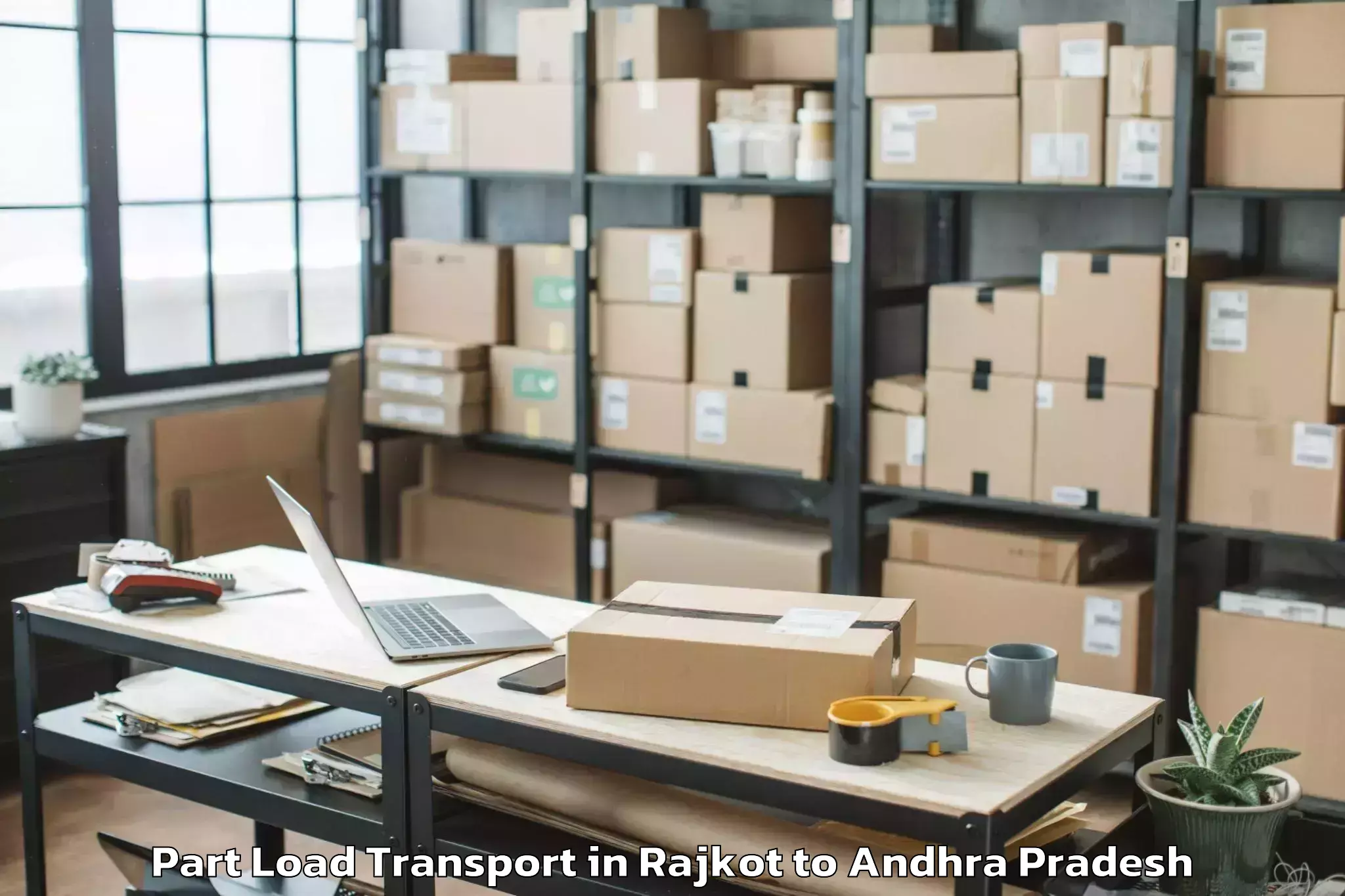 Book Rajkot to Srisailam Part Load Transport Online